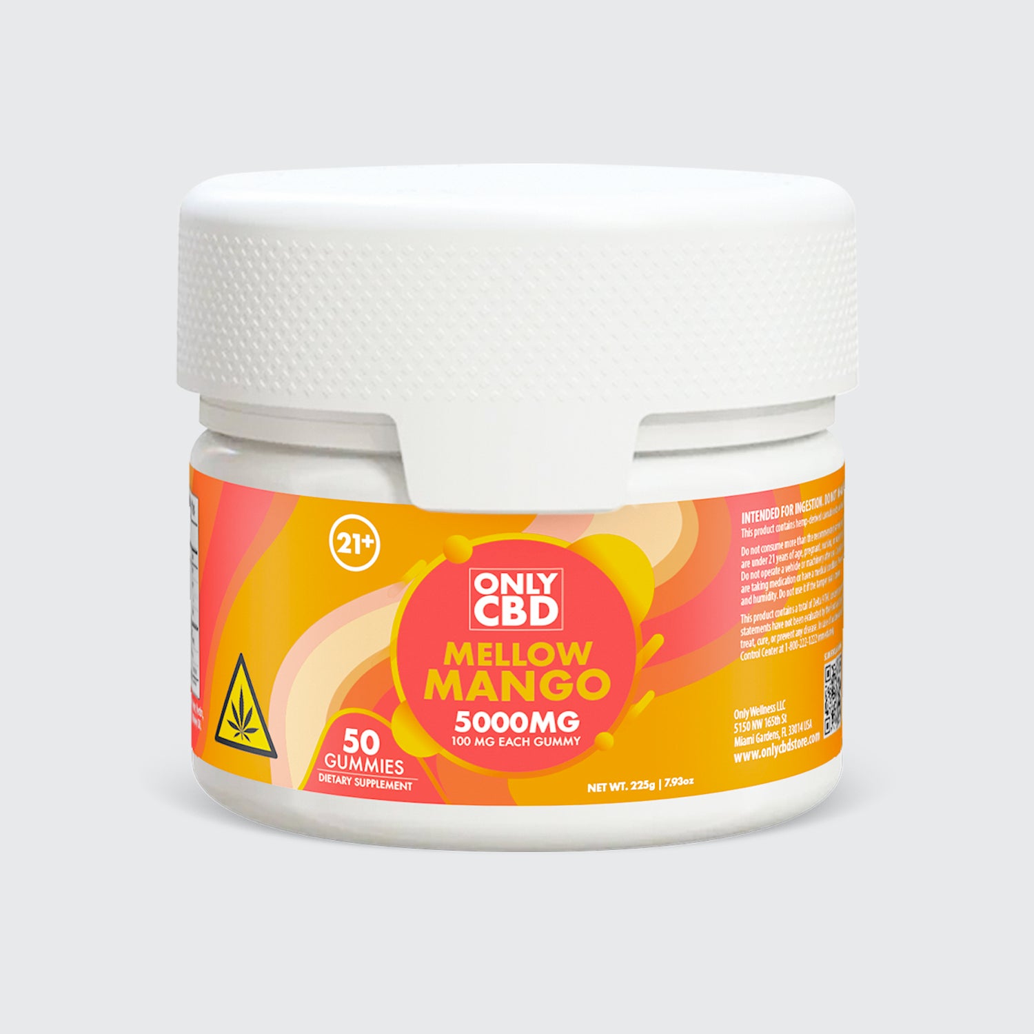 OnlyCBD CBD Gummies 5000MG - Mellow Mango