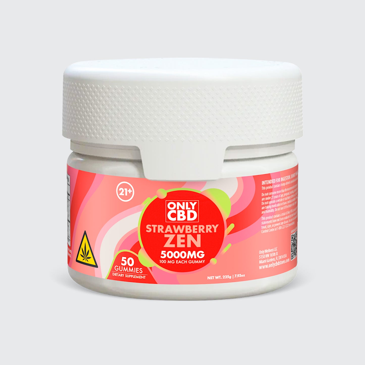 OnlyCBD CBD Gummies 5000MG - Strawberry Zen