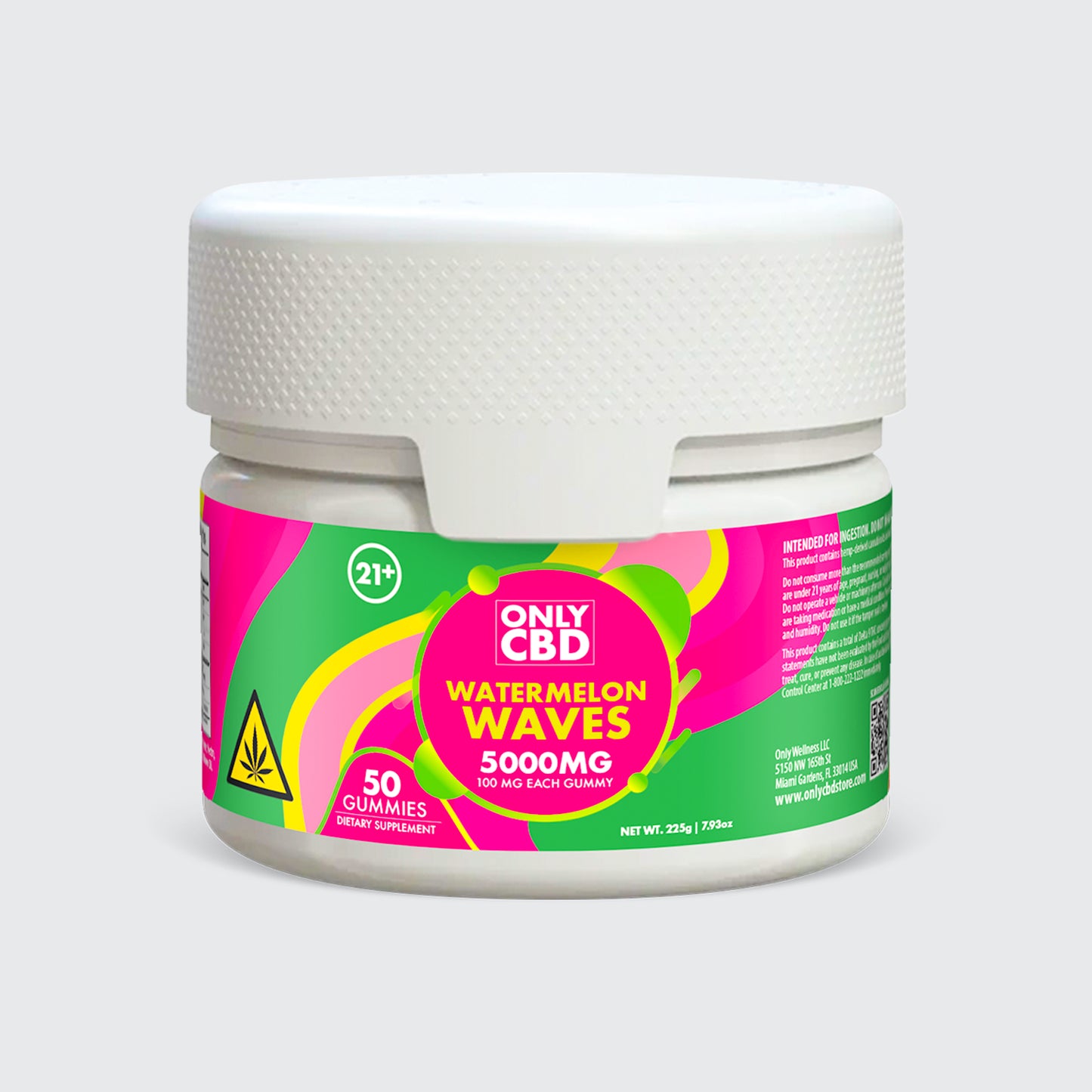 OnlyCBD CBD Gummies 5000MG - Watermelon Waves